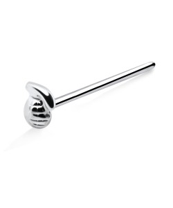 Little Bomb Shaped Silver Straight Nose Stud NSKA-361